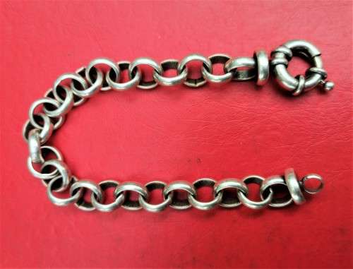 HEAVY SILVER BELCHER BRACELET. WEIGHT: 25.2 GRAMS. LENGHT: 20CM. 2ND HAND.