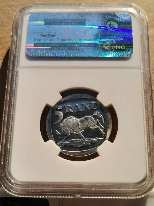 MANDELA 2000 R5. PROOF LIKE 65 ULTRA CAMEO. NGC.