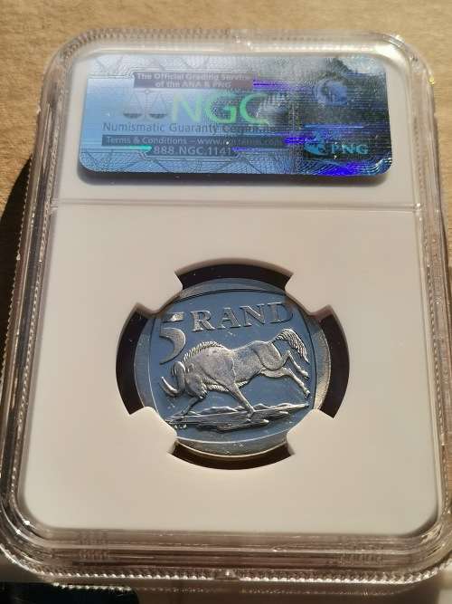 MANDELA 2000 R5. PROOF LIKE 65 ULTRA CAMEO. NGC.