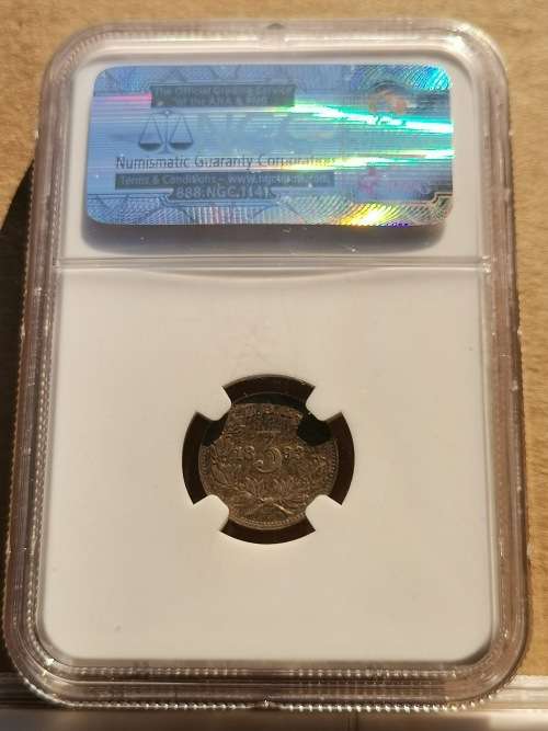 ZAR 1893 3P. NGC AU50. HIGH GFRADE.