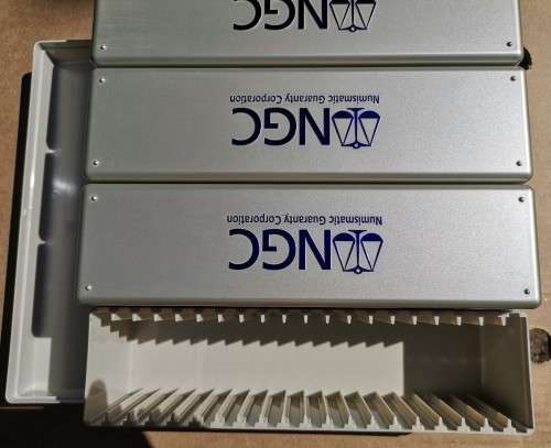 2 X NGC SLAB CONTAINERS. TAKES 20 SLABS PER CONTAINER. BID PER CONTAINER TO TAKE BOTH.