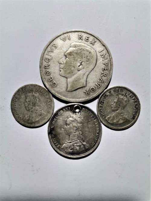 COLLECTION OF 80% SILVER COINS.  ONE 92% SILVER VICTORIA SHILLING.