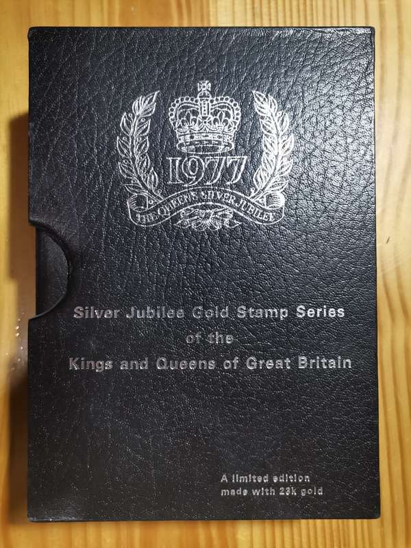 1977 SET OF 49 X 23CT GOLD STAMPS. KINGS AND QUEENS OF ENGLAND.