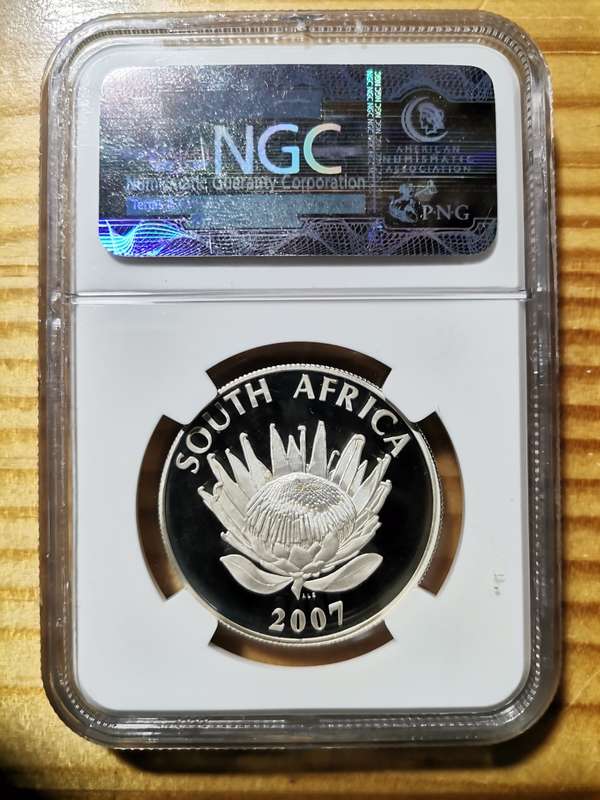 MANDELA 2007 SILVER R1. PROOF 70 ULTRA CAMEO. NGC. HIGHEST GRADE.