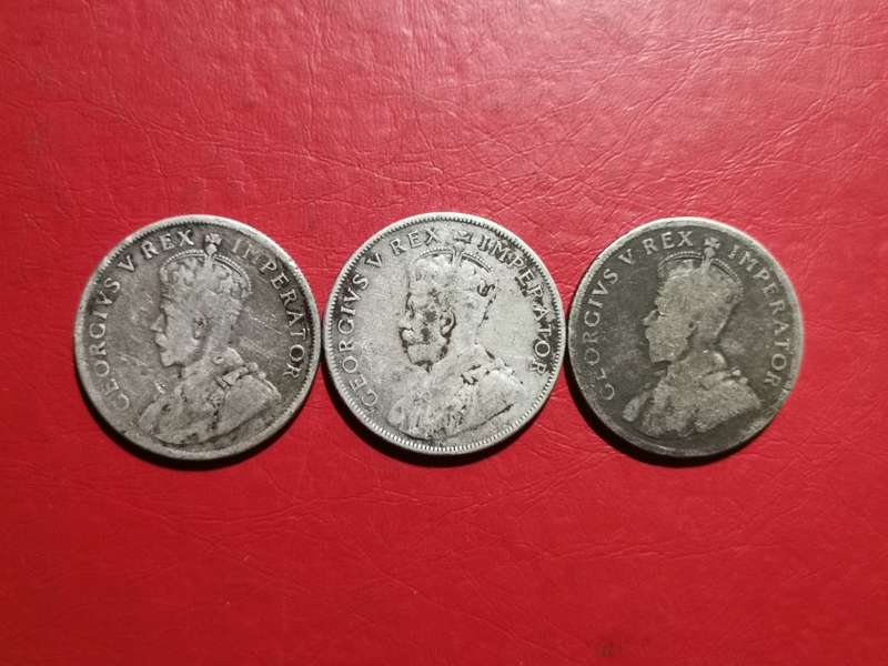 3 X SA UNION SILVER 2 SHILLINGS. 1933/1928. 80% SILVER. BID PER COIN TO TAKE ALL.