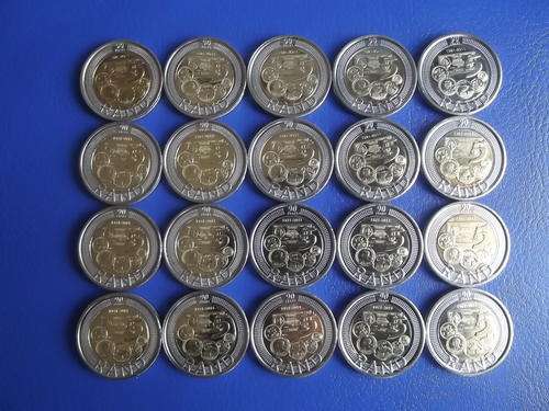 100 x SA Reserve Bank 90th Anniversary R5 coins.  Circ but look Mint State.  One bid takes all 100!!