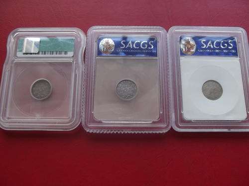 A ZAR Silver 3P / Tickey Set of 3 Graded slabs - One bid takes all 3!!!