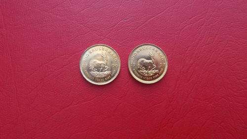 2 X ONE TENTH 22 CARAT GOLD KRUGER RANDS OF 1990 AND 1997 - BID PER COIN.