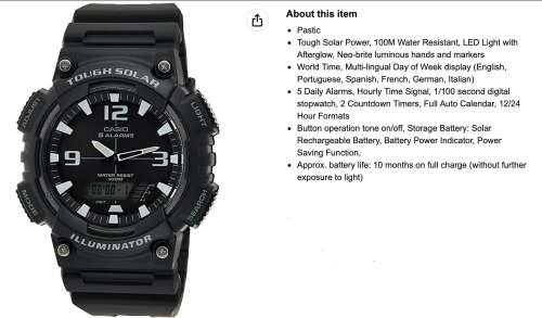 CASIO TOUGH SOLAR