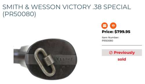 SMITH and WESSON VICTORY .38 REVOLVER