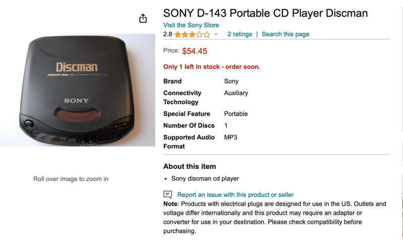 SONY DISCMAN D143 - NEW