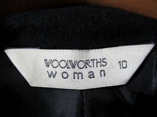 WOOLWORTHS BLACK WOOL MILITARY STYLE JACKET ~ FULLY LINED Size 10