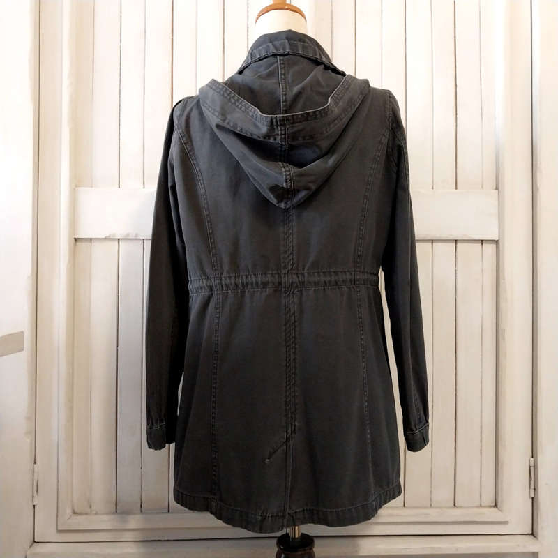 COTTON ON PARKA JACKET - CHARCOAL GREY