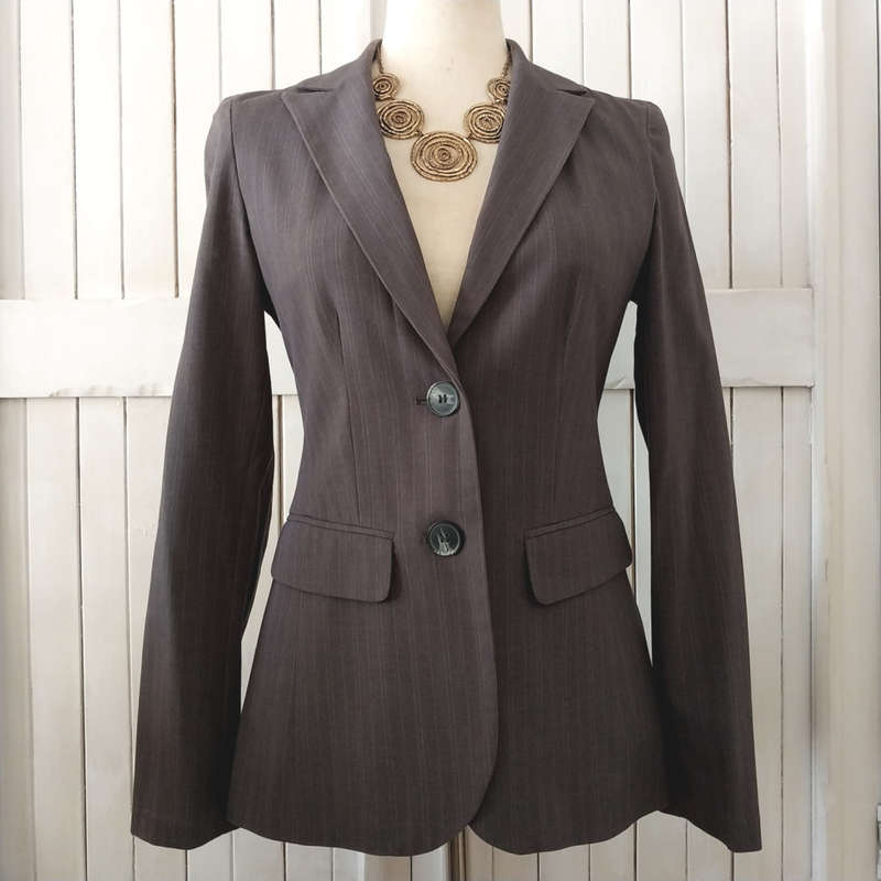 TRUWORTHS FINNIGANS PIN STRIPE BLAZER - DARK GREY