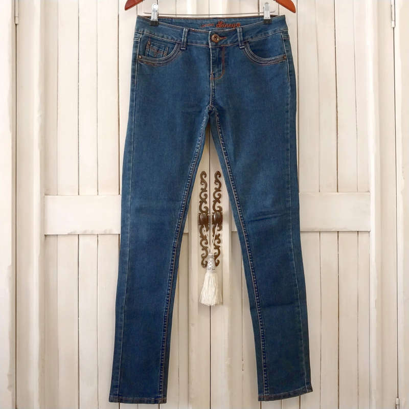 FOSCHINI NEWS DENIM LOW-RISE SKINNY STRETCH JEANS - DARK WASH