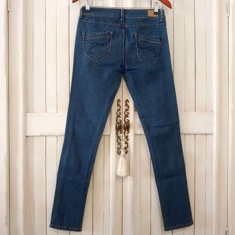 FOSCHINI NEWS DENIM LOW-RISE SKINNY STRETCH JEANS - DARK WASH