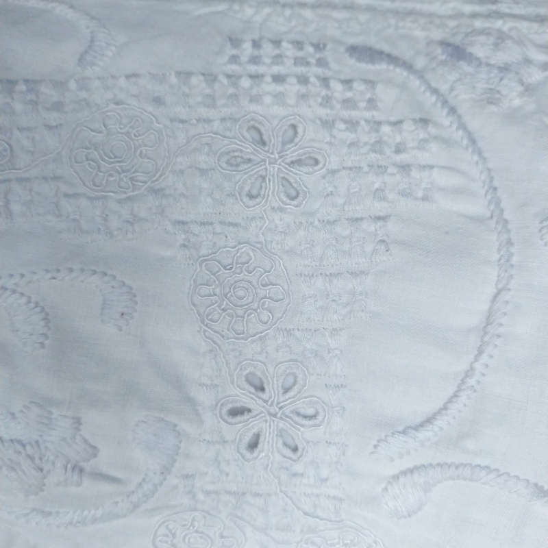 NEXT 100% LINEN EMBROIDERY ANGLAISE CARGO PANTS - WHITE
