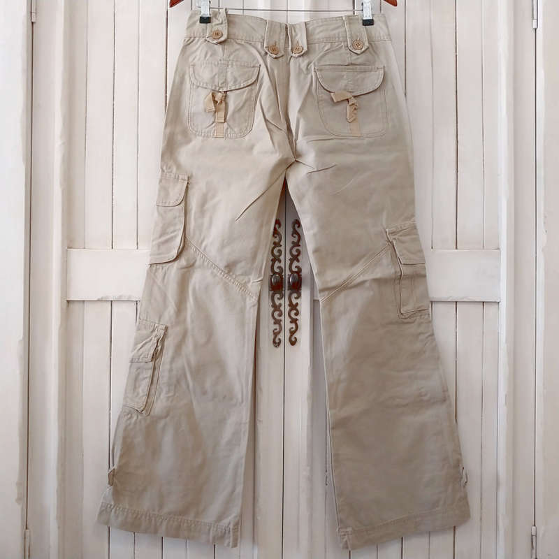 IMPORTED MOLECULE LOW-RISE CARGO/UTILITY PANTS (SMALL) - STONE