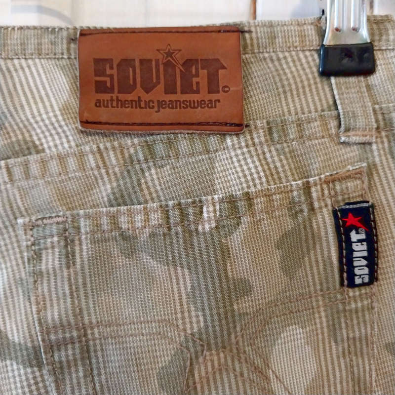 SOVIET LOW-RISE CAMO FLARE LEG JEANS W30 - CAMO