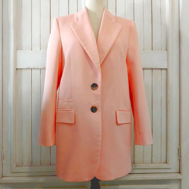 ZARA LONGLINE BLAZER - PEACH/PINK