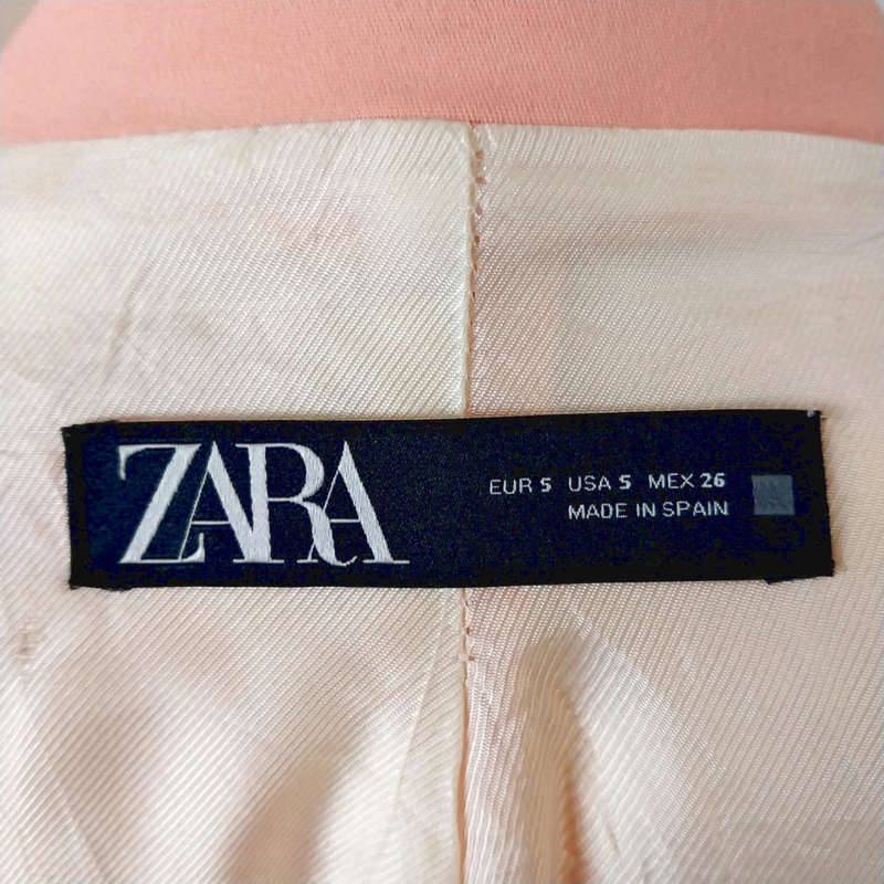 ZARA LONGLINE BLAZER - PEACH/PINK