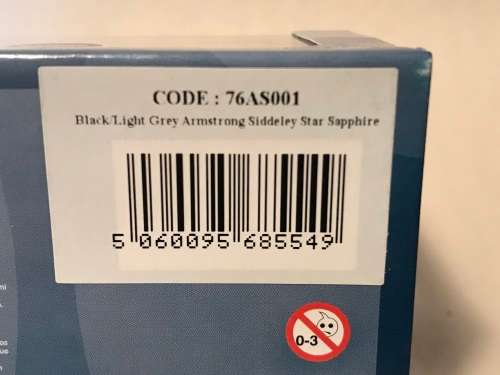 Oxford Diecast 76AS001 Armstrong Siddeley Star Sapphire in Black/Light Grey