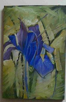 Lize Behrens - New Painitng - Flowers in Purple Blue