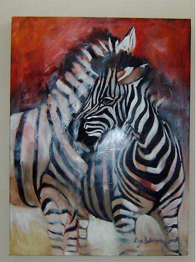Special!!!Two Zebra's - oil - Lize Behrens well known free state artist- new piece of art