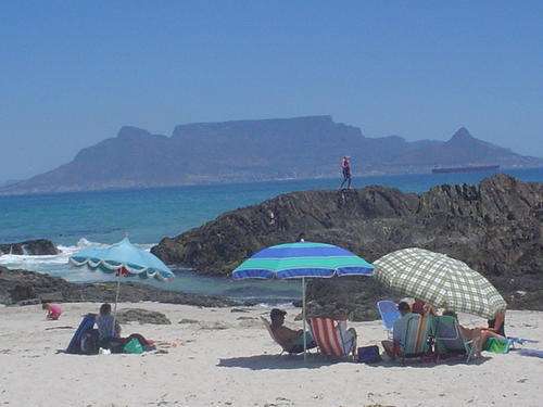 Beach in front of apartment complex