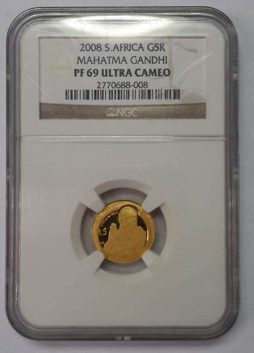 1/10th Mahatma Gandhi 2008 R5 PF69 Ultra Cameo
