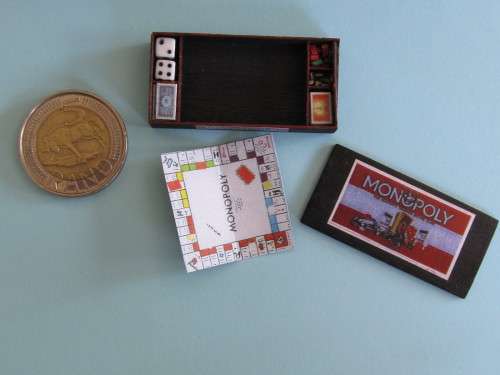 Dollhouse Miniature  Monopoly set - hand made
