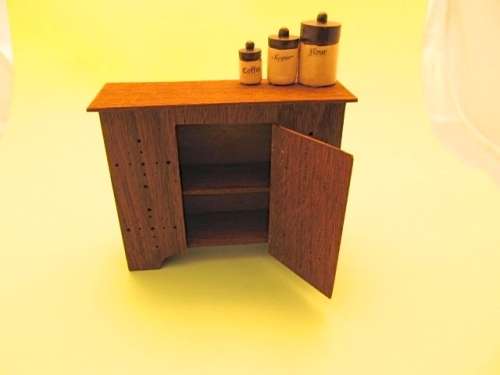 Dollhouse Miniature 1:12" Tudor style food storage cupboard - stunnimg