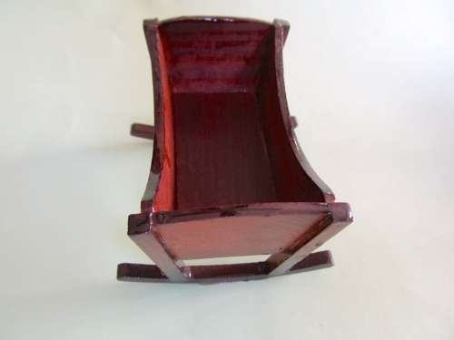 Dollhouse Miniature 1:12"  Wooden rocking crib - handmade