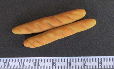 Dollhouse Miniature hand made food 1:12" scale - hand made -2 loaves french bread
