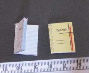 Dollhouse Miniature hand made food 1:12" scale  hand made school books (2) spiral bound