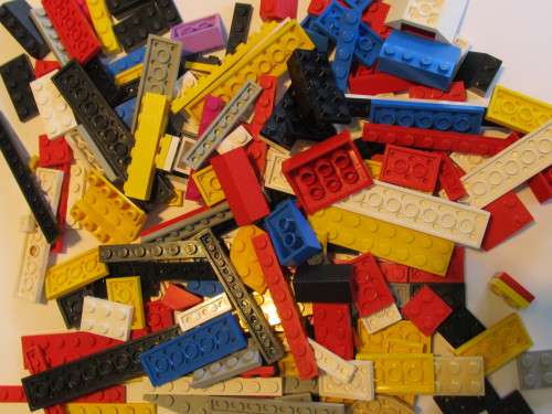 lego lot - over 200 pieces of single layer blocks