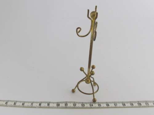 Miniature 1/12" scale Dollhouse Brass hat / coat hook stand