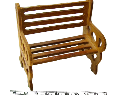 Miniature Dollhouse 1/12" scale - wooden garden bench