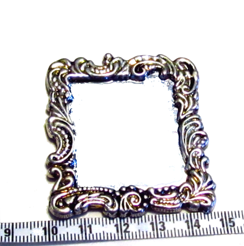 Miniature Dollhouse 1/12"  scale - framed mirror - metal frame