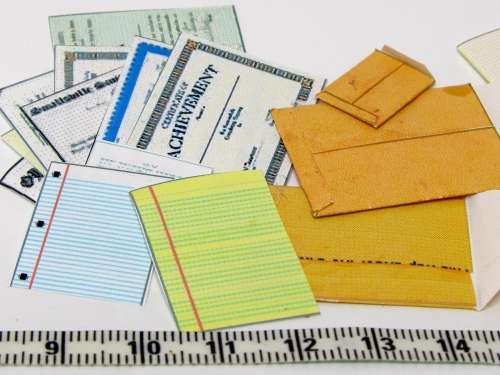 Miniature Dollhouse 1/12"  office documents