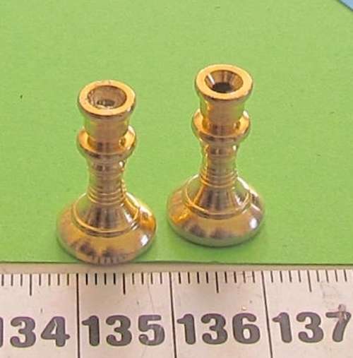 Miniature Dollhouse 1:12" scale - set of 2 gold painted candlesticks