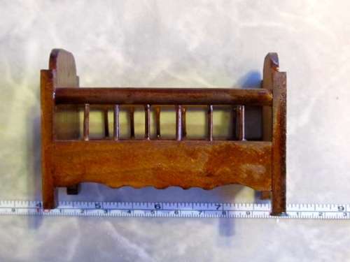 Miniature Dollhouse 1/12"  scale - wooden baby crib