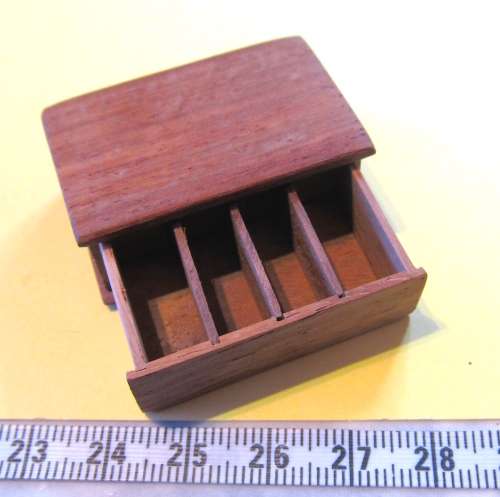 Miniature Dollhouse 1/12" scale - wooden cash drawer / card drawers