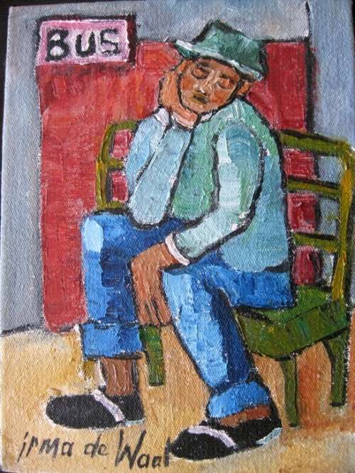 "Working the soil" Original oil by IRMA DE WAAL.
