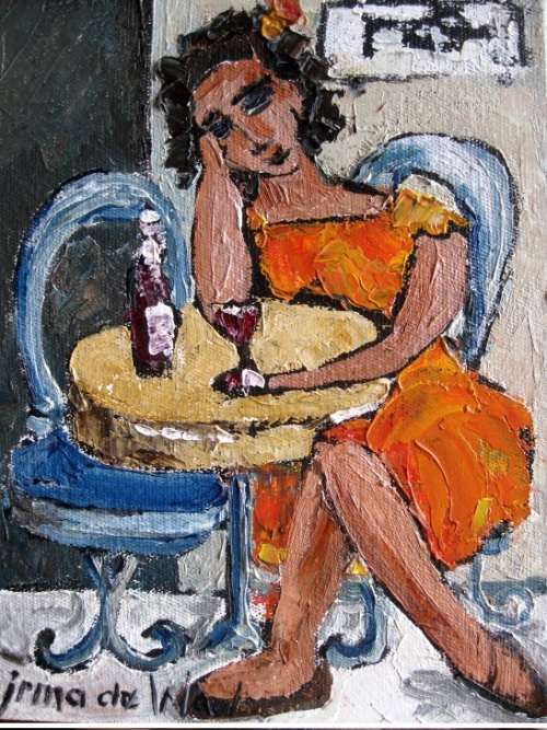 "Waiting for a friend" Original oil by IRMA DE WAAL.