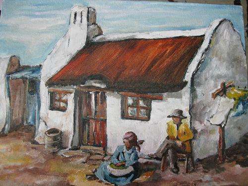 "Sitting in the afternoon sun" 400 x 300mm Ready to hang! Oil by IRMA DE WAAL