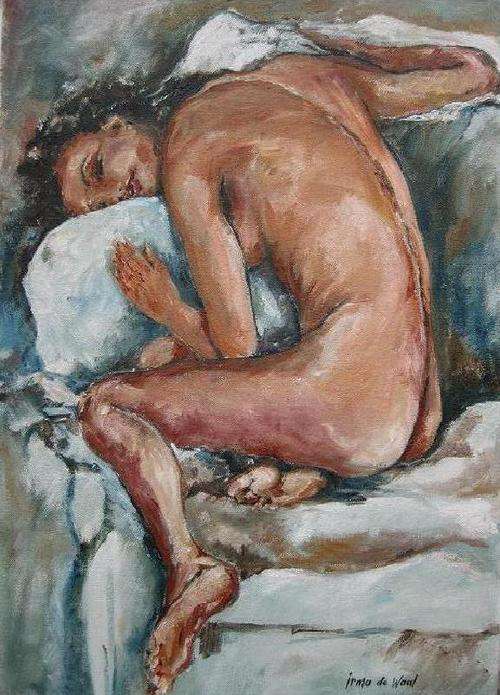 "Nude sleeping" 500 x 400mm Great value!! Original oil by IRMA DE WAAL