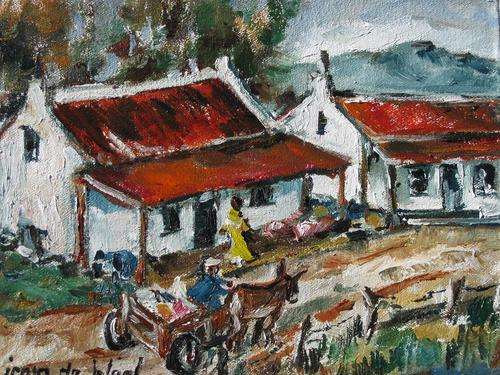 "The Village Store" 200 x 150mm Ready to hang! Oil by IRMA DE WAAL