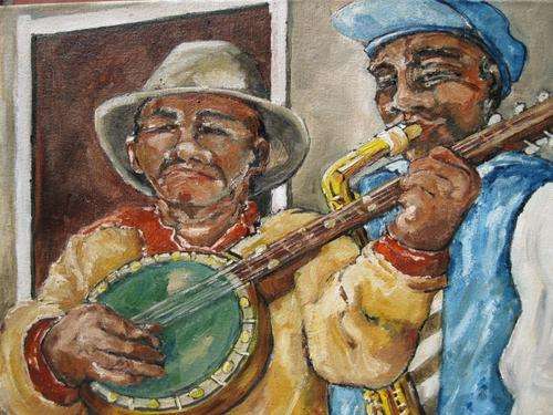 "Soul Music" 500 x 400mm! Oil by IRMA DE WAAL Colourful and ready to hang!