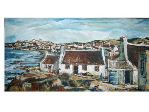 "Kassiesbaai Arniston" 800x 400mm! Original oil by IRMA DE WAAL Hang as is!!
